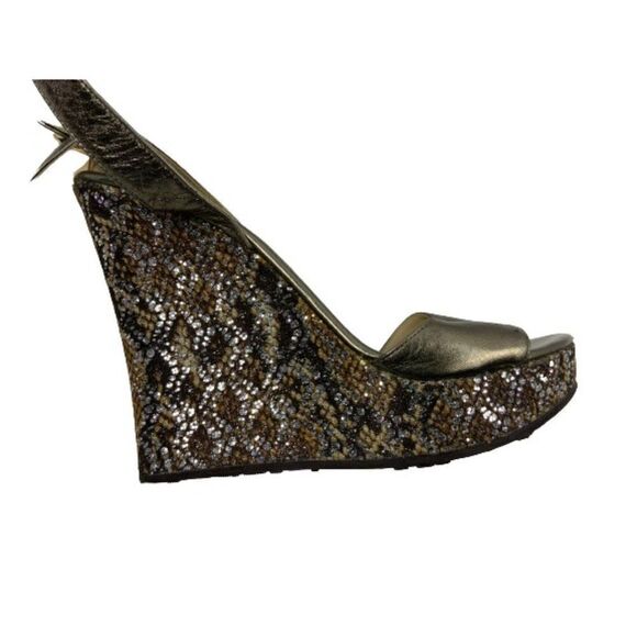 Jimmy Choo Wedge Sandals. Sz 37 - Picture 4 of 5